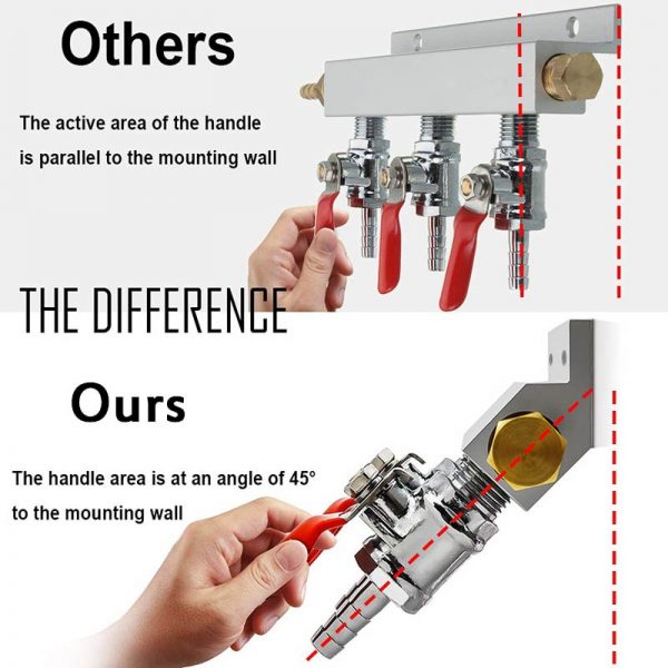 9mm Hose Barb 4 Way Beer Gas Manifold Splitter with Check - Image 2