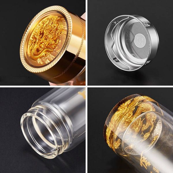 Double Transparent Glass Males's Tea Insulation - Image 3