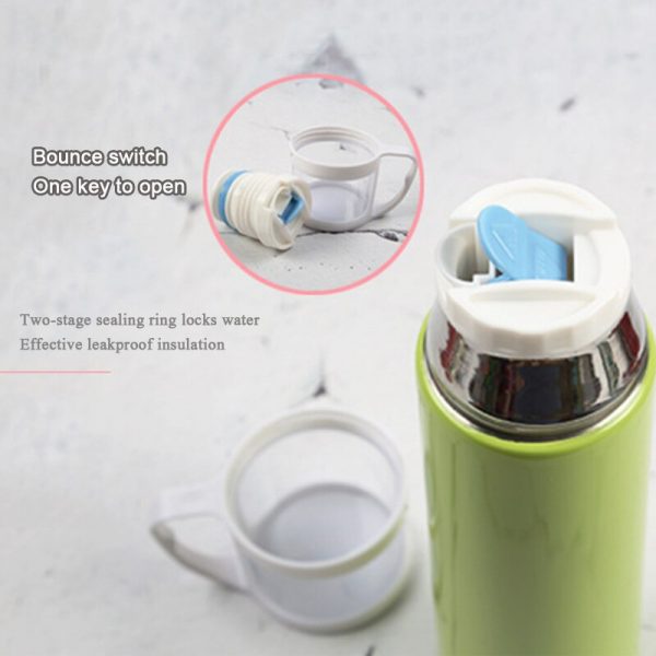 Stainless Steel Vacuum flask with Transparent Cover Thermos cup - Image 4