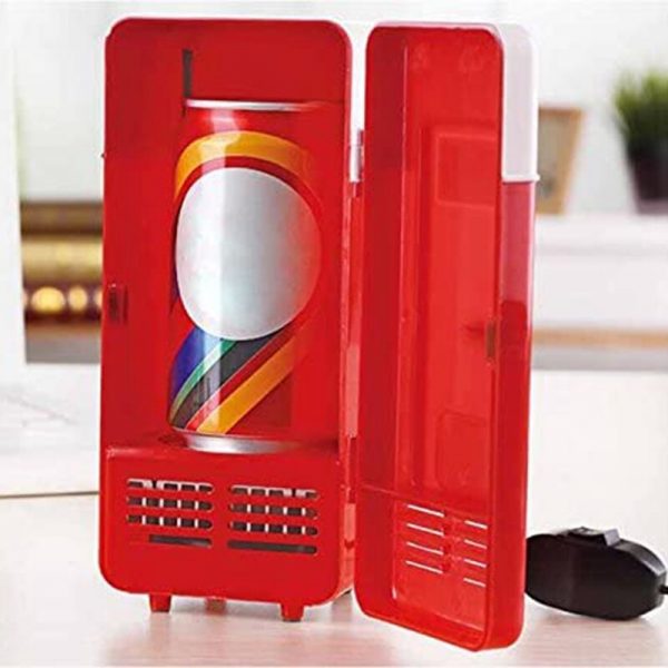 Mini Red USB Fridge Cooler Beverage Drink Cans Cooler - Image 3