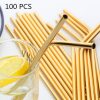 100Pcs/Set Metal Straw Reusable Gold Straws - Image 2