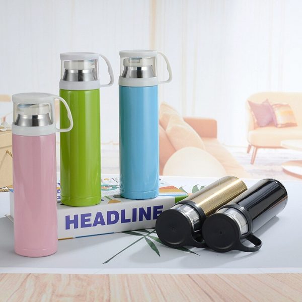 Stainless Steel Vacuum Flask Transparent Cover Large - Image 3