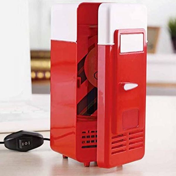 Mini Red USB Fridge Cooler Beverage Drink Cans Cooler - Image 2
