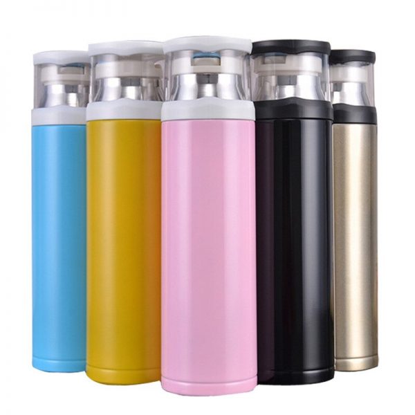 Transparent Cover Outdoor Sports Insulated Water Bottle Flask