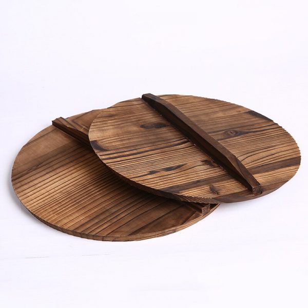 Wooden Lid With Handle For Round Frying Pan - Image 3