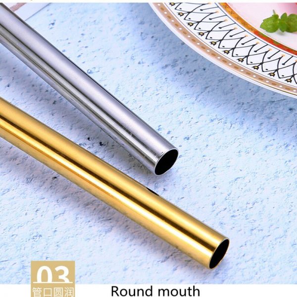 20pcs Brusher Metal Straws Reusable 304 Stainless Steel - Image 2