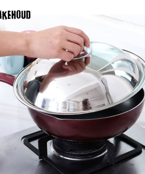 Wok Cover With Knob Thickened Heat-resistant