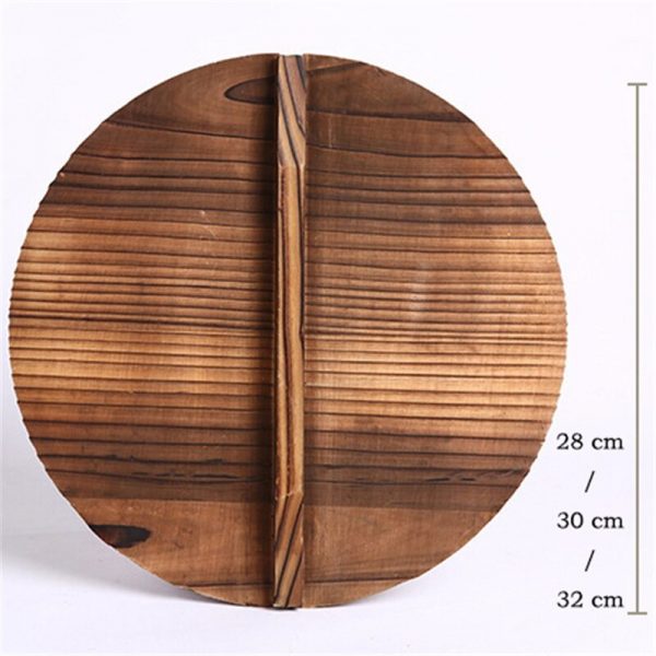 Wooden Lid With Handle For Round Frying Pan - Image 2