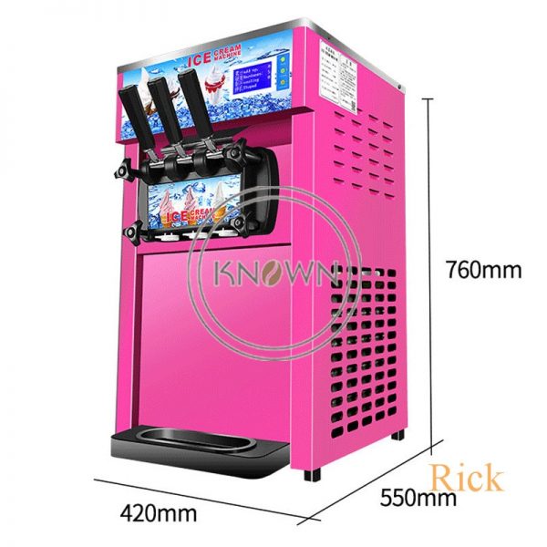 Commercial Air-Cooling Soft Ice Cream Machine - Indulge in 3 Irresistible Flavors, 16L/H Output for Sweet Cone Delights - Image 3
