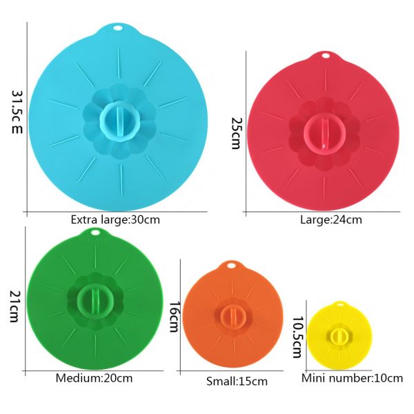5pcs Reusable silicon stretch lids universal lid - Image 3