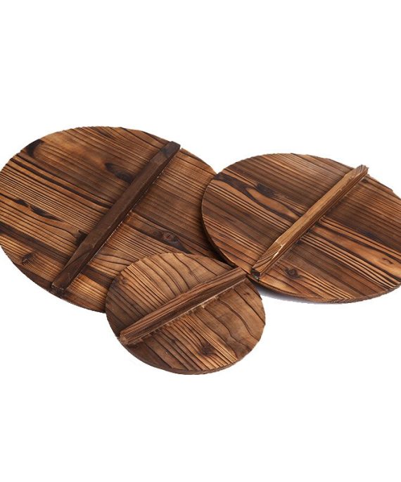 Wooden Lid With Handle For Round Frying Pan