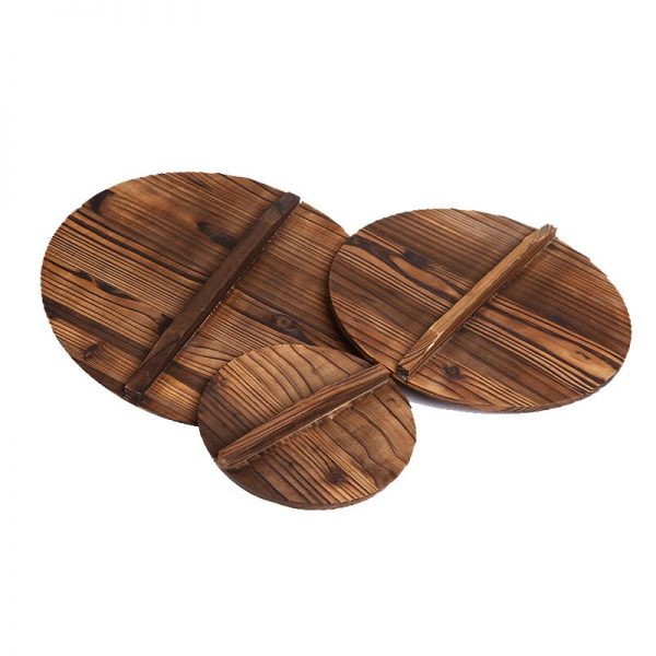Wooden Lid With Handle For Round Frying Pan