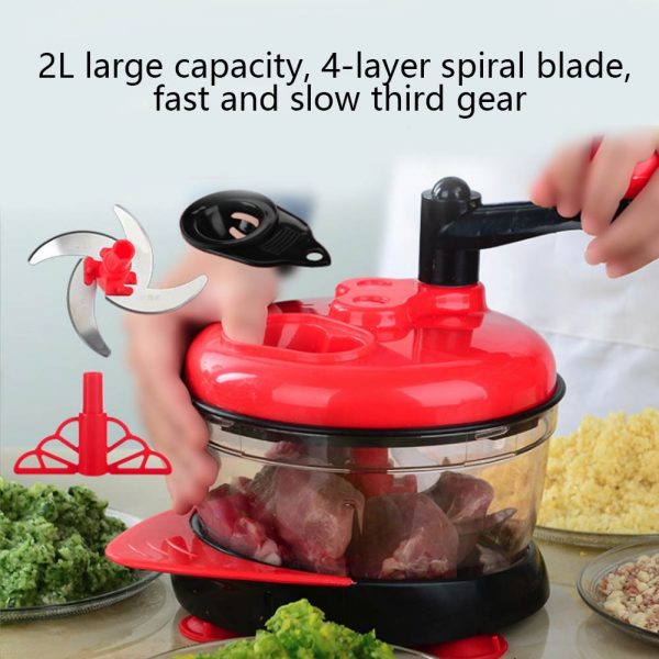 1.5L Manual Food Processor Multi-function Kitchen Gadget - Image 2