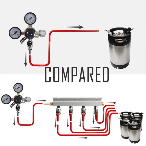 9mm Hose Barb 4 Way Beer Gas Manifold Splitter with Check - Image 4