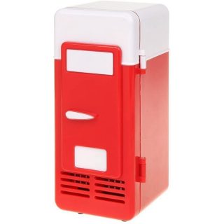 Mini Red USB Fridge Cooler Beverage Drink Cans Cooler