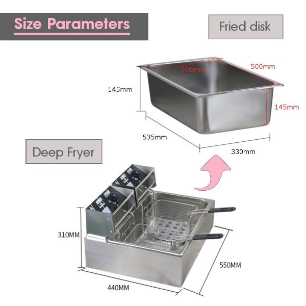 Double Oil Cylinder Electric Deep Fryer French Fries - Image 4
