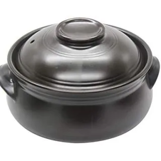 Premium Ceramic Stone Bowl with Lid, For Cooking Hot Pot
