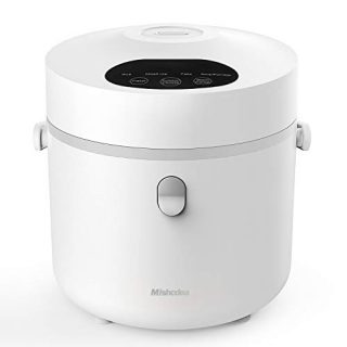 Mishcdea Small Rice Cooker, Personal Size Cooker, Multi Food Steamer, 24 Hours Preset，Portable Rice Cooker 3 Cups (Uncooked), White