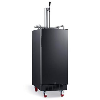 EdgeStar KC1500BL 15" Built-In Black Stainless Steel Kegerator