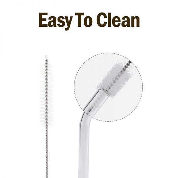 Eco Friendly Drinking Straws with Cleaning Brush Glass - Image 3