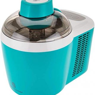 Cooks Essentials Ice Cream Maker Powerful 90W Motor Thermo Electric Self-Freezing System (Turquoise) (Renewed)