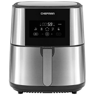 Chefman TurboFry Air Fryer XL 8-Qt Capacity for Family Cooking, BPA-Free w/Dishwasher Safe Basket, Nonstick Square Stainless Steel Airfryer w/One-Touch Presets, Use Less Oil for, 8 Quart