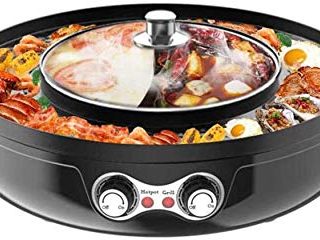 Kacsoo Electric Hot Pot Grill Indoor 2200W 2 in 1