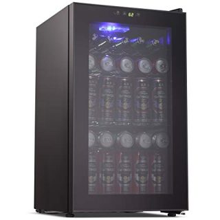 Refrigerator 85 Can Mini Fridge with Glass Door