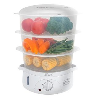 Rosewill BPA-Free, Quart (9L), 3-Tier Stackable Baskets Electric Timer Food, 2.20"x9.25"x15.63", 9.5 qt Steamer