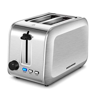 REDMOND 2 Slice Toaster, Stainless Steel Toaster with Bagel, Defrost, Cancel Function, Extra Wide Slots, 7 Bread Shade Settings, 750W, ST213