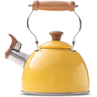 ROCKURWOK Tea Kettle Stovetop Whistling Teapot, Stainless Metal