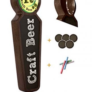 TESLYAR Large Wooden Chalkboard Tap Handles Kegerator Bar Restaurant Brewery Craft Beer Tap Handle Label Display All Beer-Lovers (Black)
