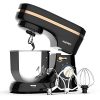 KUPPET Stand Mixer, 8-Speed Electric Mixer, Tilt-Head Food Mixer with Dough Hook, Wire Whip & Beater, 4.7QT Stainless Steel Bowl, Black