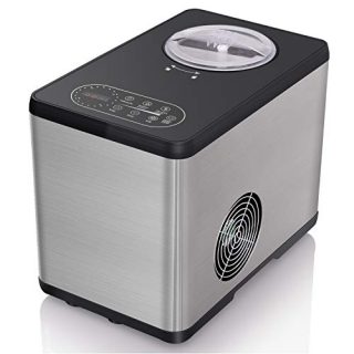 COOLLIFE Ice Cream Maker Compression Cooling with LCD Display Screen, 2.1 Quart Frozen Yogurt, Sorbet Upright Titanium Alloy Ice Cream Machine with Recipe Booklet Silver