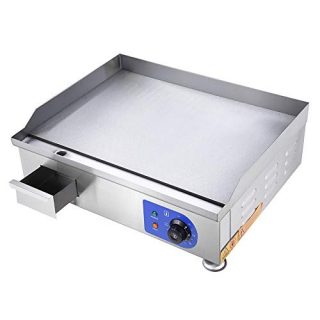 2500W Electric Countertop Griddle Stainless Steel Adjustable Temp