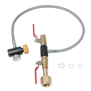 CGA320 G1/2 CO2 Cylinder Refill Adapter, CO2 Tank Bottle Fill Station Connector Kit for Soda Maker Filling Sodastream Tank(24inch Hose Dual Valve With Gauge)