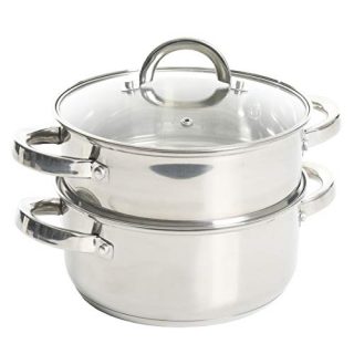 Oster Sangerfield Stainless Steel Cookware, 3.0-Quart Casserole Set w/Steamer Insert, 1