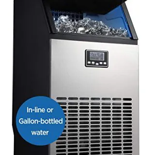 Northair Commercial Ice Maker, Built-In Stainless Steel Ice Machine, 100LBS/24H, 33LBS Storage Capacity, Free-Standing Design for Party Gathering, Restaurant, Bar, Coffee Shop (100LB-Pro)