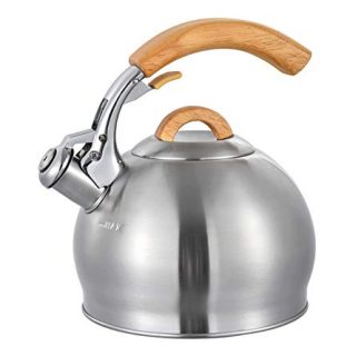 Water Kettle For Stovetop, Real Wood Cool Handle