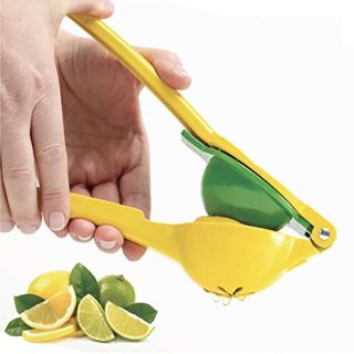 Gorilla Grip Premium Heavy Duty Lemon Lime Citrus Squeezer, Dishwasher Safe, No Pulp or Seeds, Long Handle, Durable, Metal Manual Hand Juicer Press for Lemons, Limes Citrus Fruit, Juicing Kitchen Tool