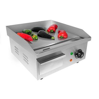Electric Countertop Griddle Stainless Steel Adjustable Temp Control