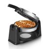 8” Rotating Belgian Waffle Maker Machine, 4-Slice 180° Flip Waffle Iron with Non-Stick Grid, Browning Control, Removable Drip Tray, Taylor Swoden