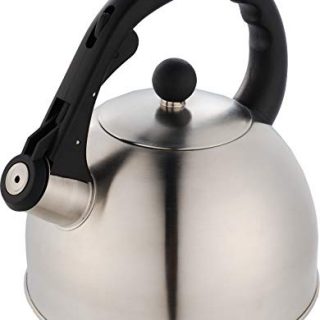 Modern Stainless Steel Whistling Tea Pot for Stovetop with Cool Grip