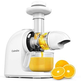 Masticating Juicer, CalmDo Slow Juicer Extractor with Ceramic Auger, Anti-drip Mouth, Quiet Motor, Ideal for Nutrient Fruit and Vegetable Juice, Sorbet