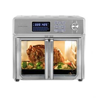 Kalorik AFO 46045 SS 26 QT Digital Maxx Air Fryer Oven, Roaster, Broiler, Rotisserie, Dehydrator, Oven, Toaster, Pizza Oven and Slow Cooker. 9 Accessories with Cookbook. Sears up to 500⁰F. Extra Large Capacity, All in One Appliance. Stainless Steel.