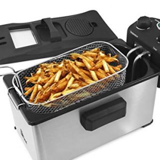 Triple Basket Electric Deep Fryer with Timer and Temperature Knobs