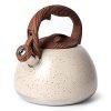 Induction Natural Stone Marble Teapot with Anti-Hot Wooden Handle