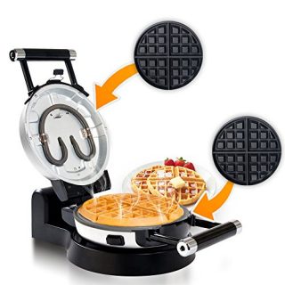 Automatic 360 Rotating Non-Stick Belgian Waffle Maker