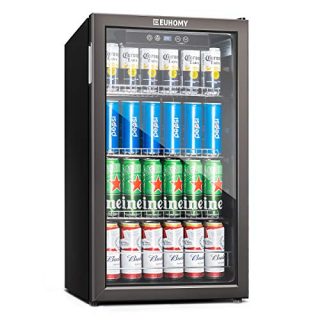 115-120 Can Mini fridge with Glass Door, Beverage Refrigerator and Cooler