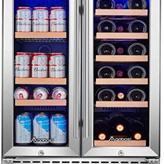 Aobosi 24 Inch Beverage and Wine Cooler Dual Zone